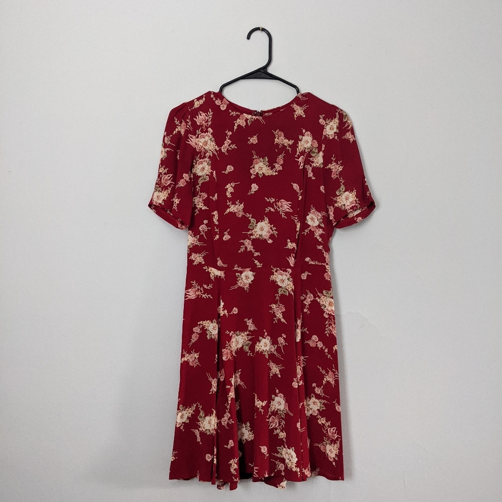 Reformation floral red dress size 4